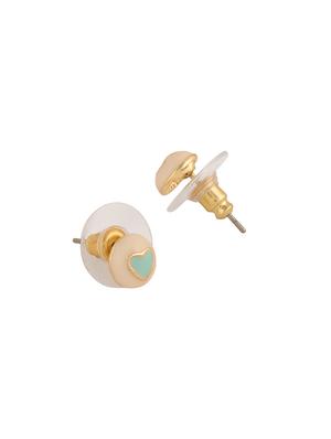 blue gold metal studs earring - 16848043 - Standard Image - 2