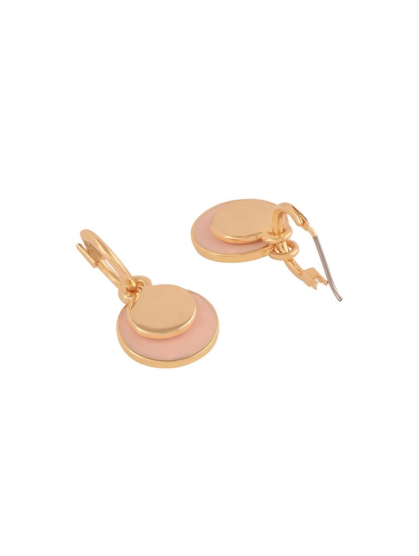pink gold metal drop earring - 16848046 - Zoom Image - 2