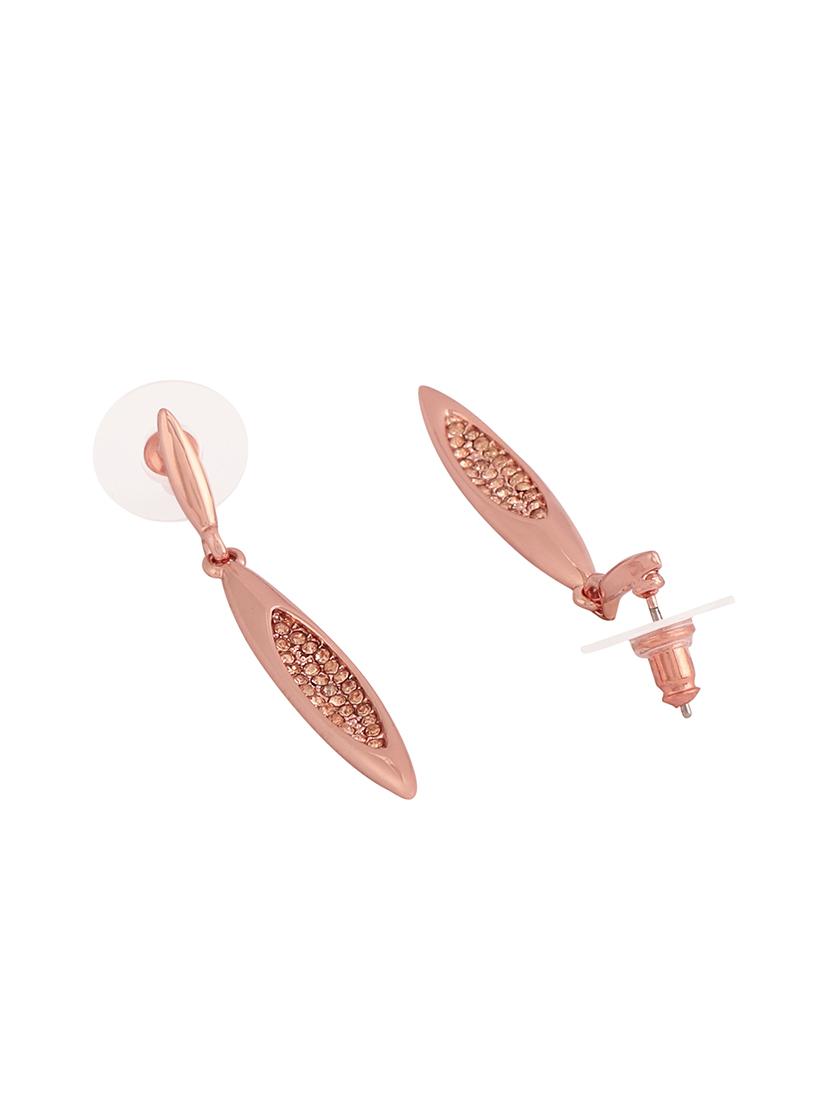 gold metal drop earring - 16848047 - Zoom Image - 2