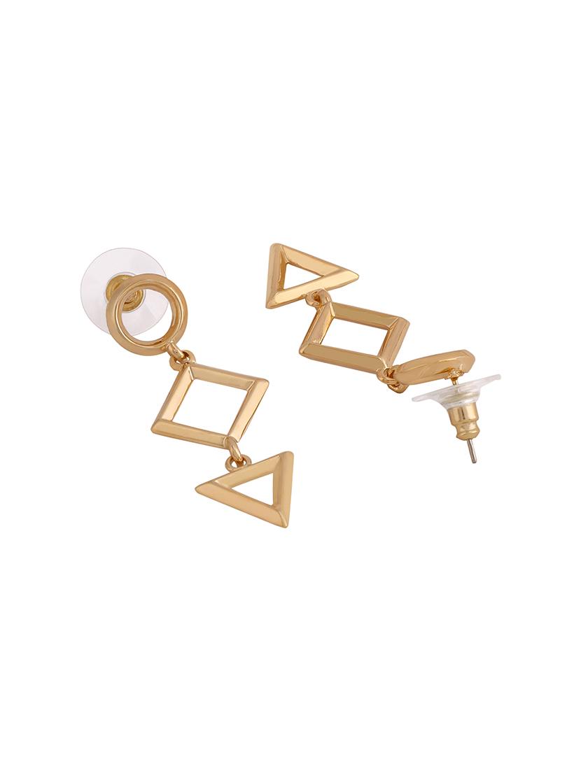 gold metal drop earring - 16848051 - Zoom Image - 2