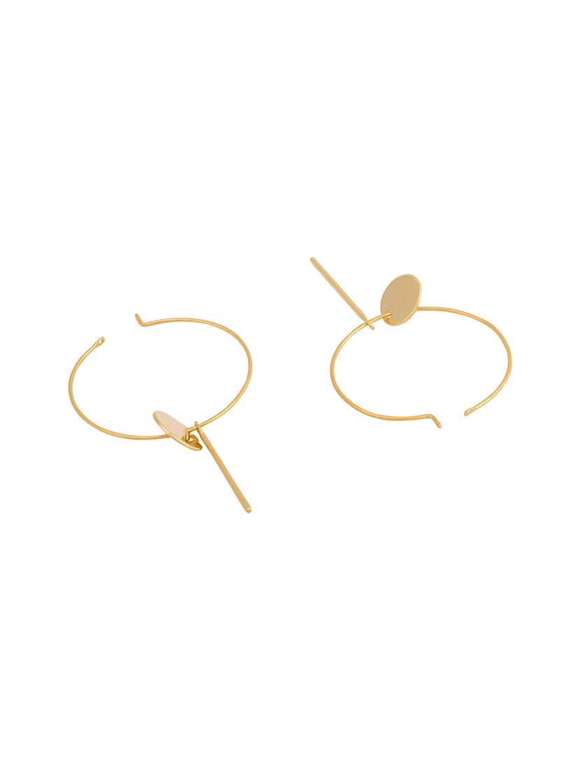 gold metal drop earring - 16848060 - Zoom Image - 2
