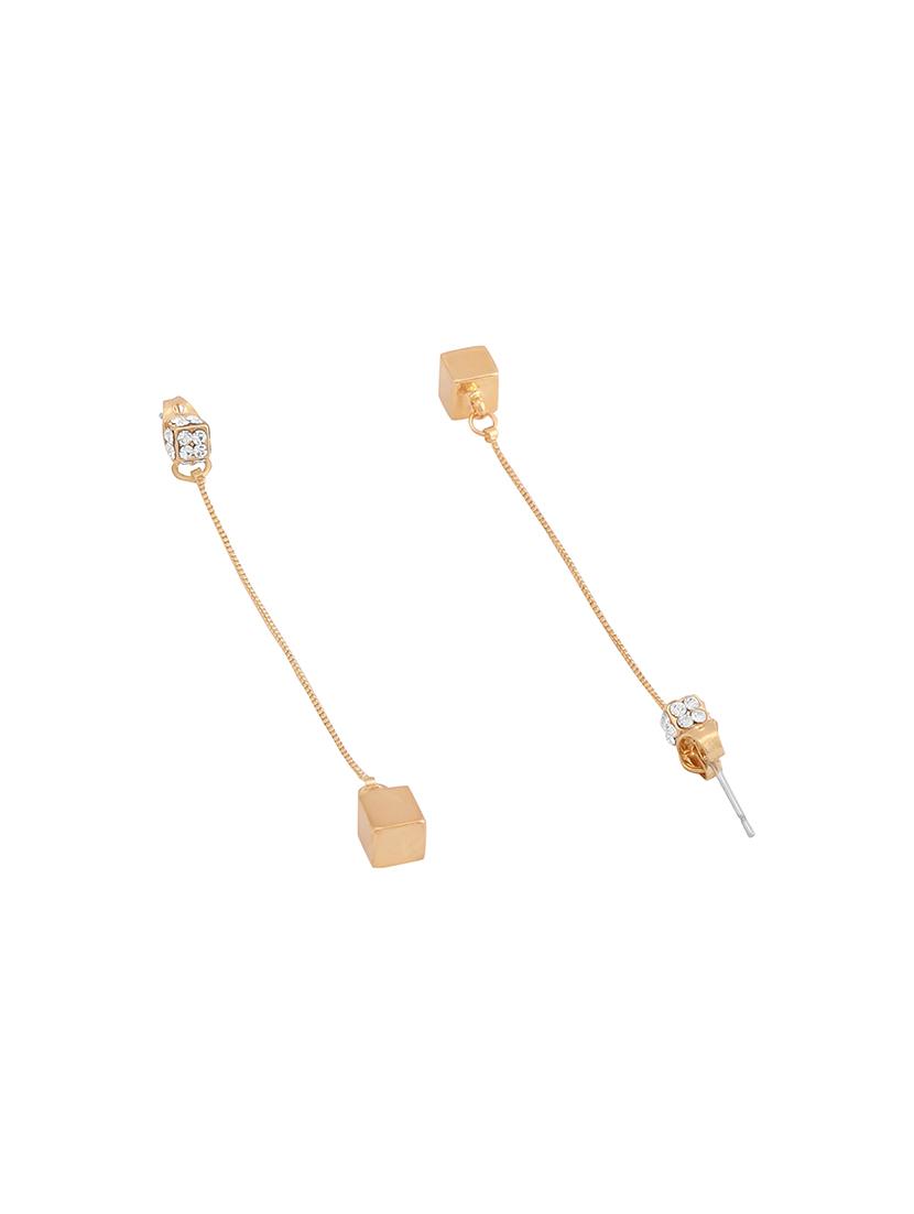 gold metal drop earring - 16848065 - Zoom Image - 2