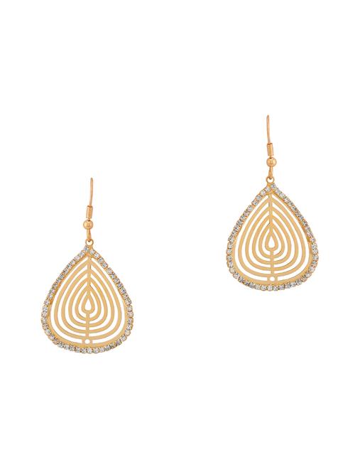 gold metal drop earring - 16848066 - Standard Image - 1