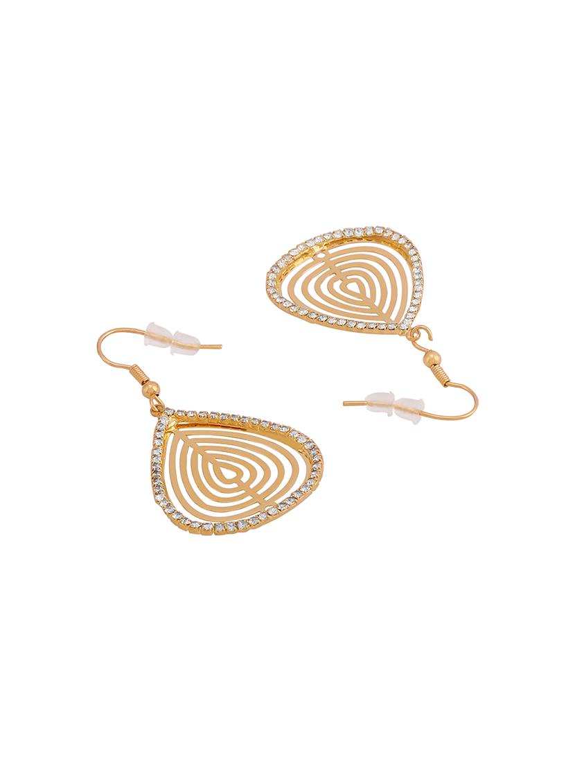 gold metal drop earring - 16848066 - Zoom Image - 2