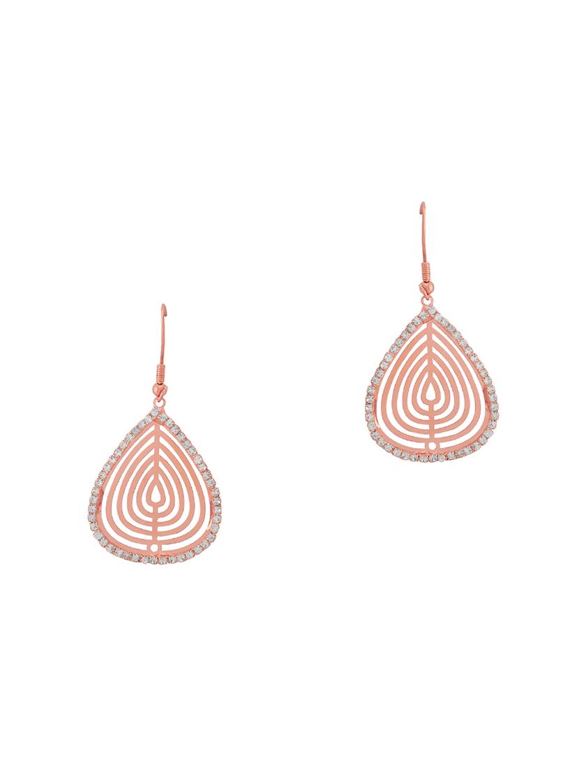 gold metal drop earring - 16848067 - Zoom Image - 1