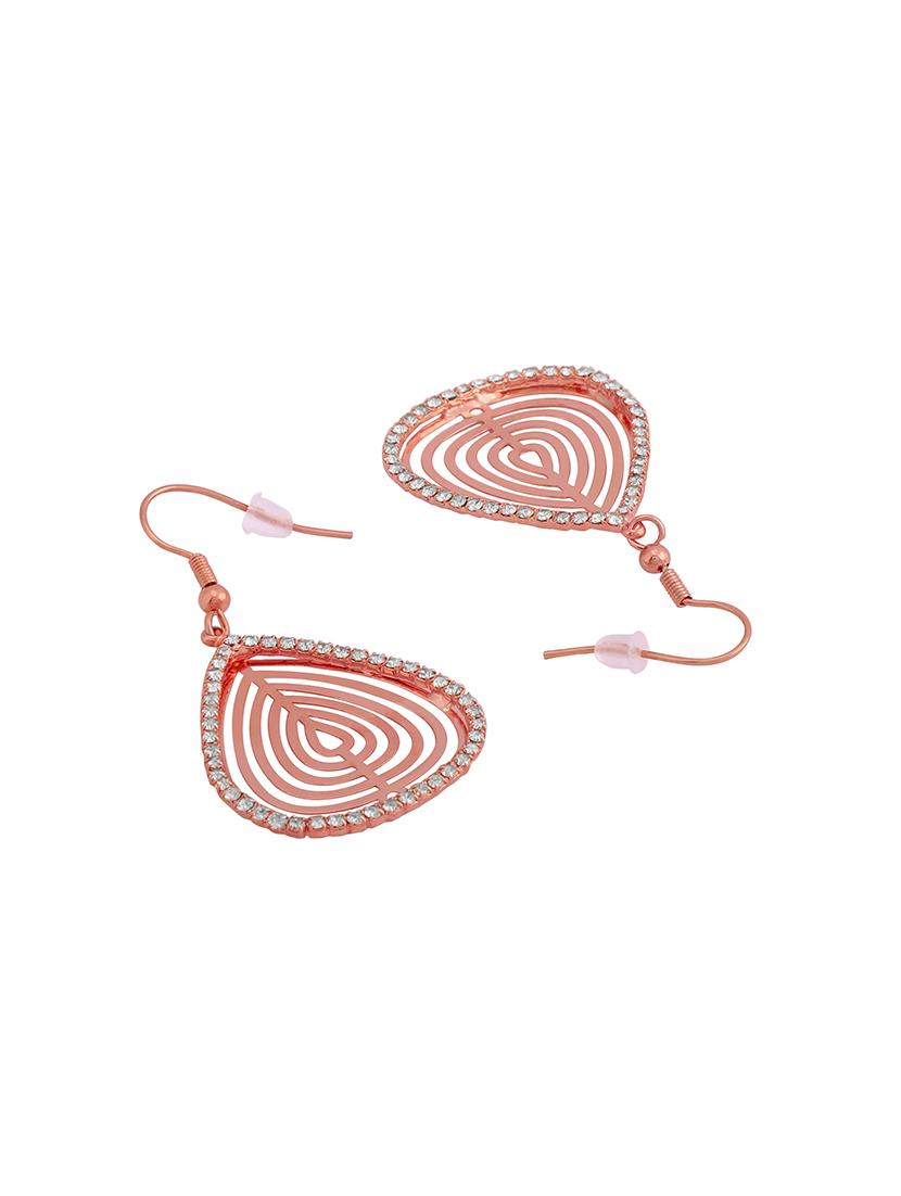 gold metal drop earring - 16848067 - Zoom Image - 2