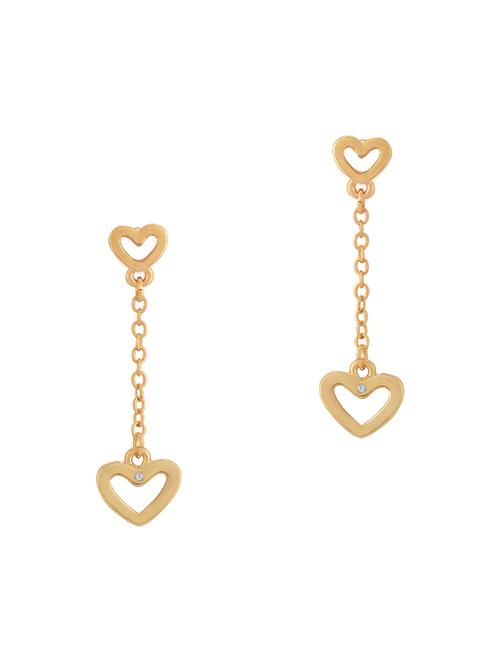 gold metal drop earring - 16848069 - Standard Image - 1