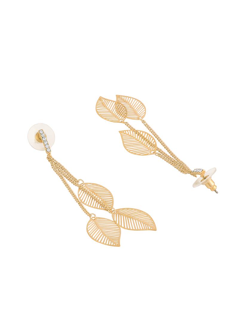 gold metal drop earring - 16848084 - Zoom Image - 2