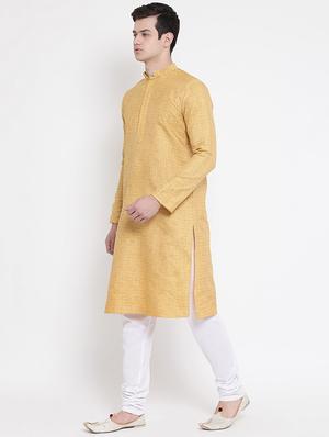 yellow embroidered kurta pyjama set - 16848378 - Standard Image - 2