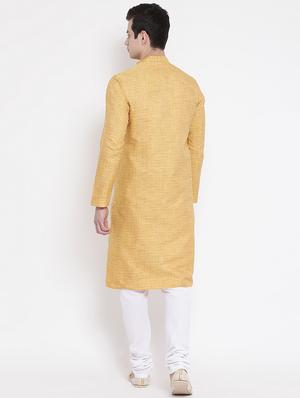 yellow embroidered kurta pyjama set - 16848378 - Standard Image - 3