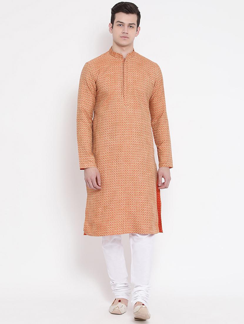 orange embroidered kurta pyjama set - 16848379 - Zoom Image - 1