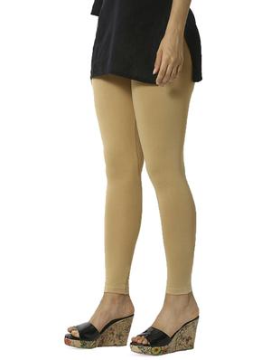 beige solid churidar - 16848561 - Standard Image - 2