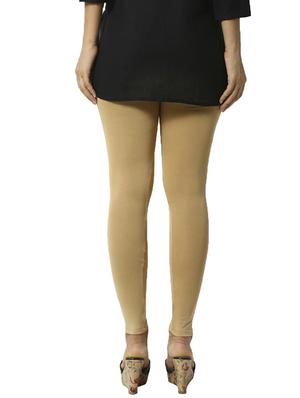 beige solid churidar - 16848561 - Standard Image - 3