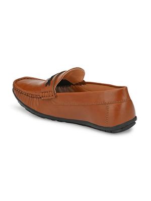tan leatherette slip on loafers - 16848754 - Standard Image - 3