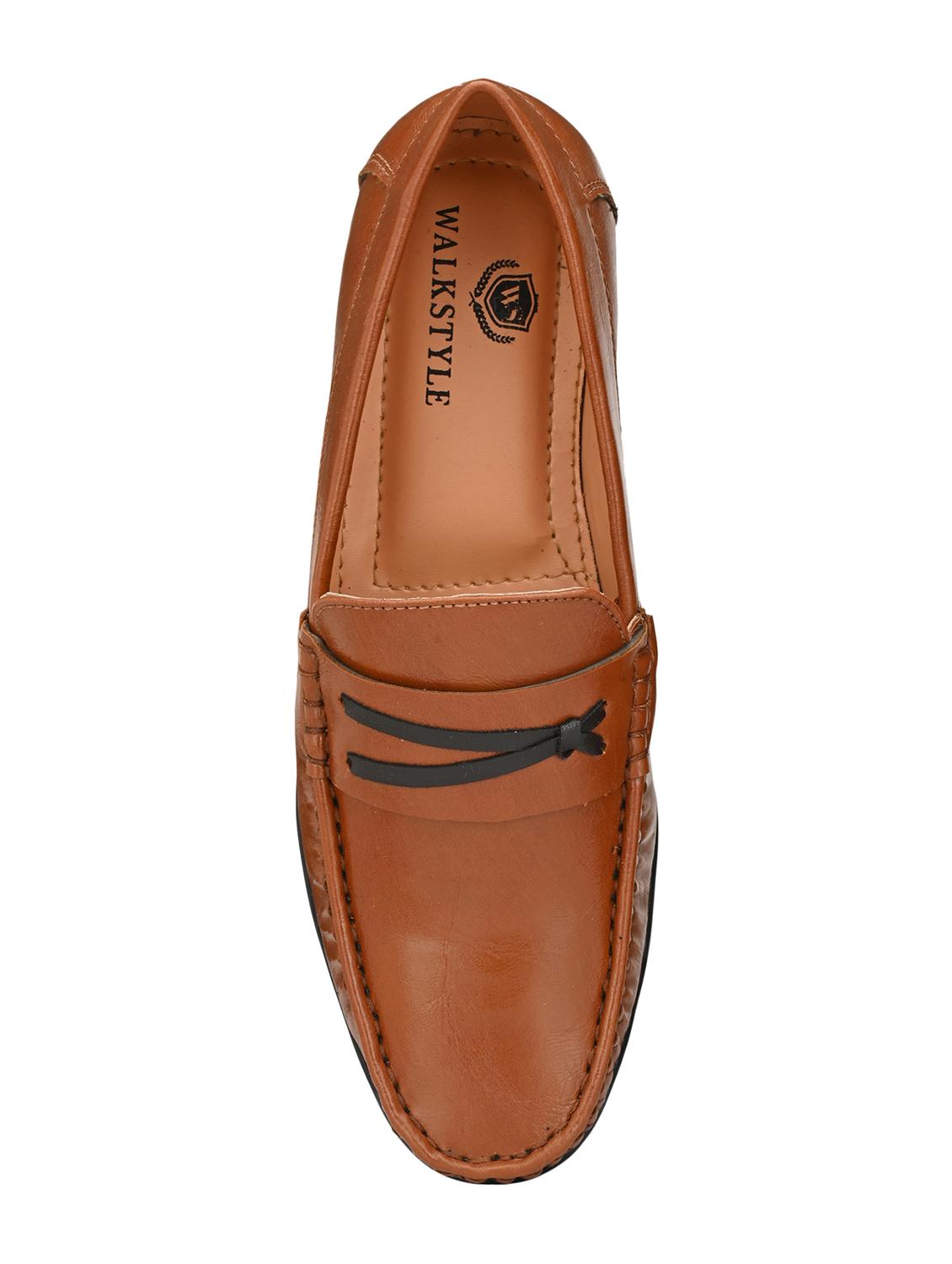 tan leatherette slip on loafers - 16848754 - Zoom Image - 4