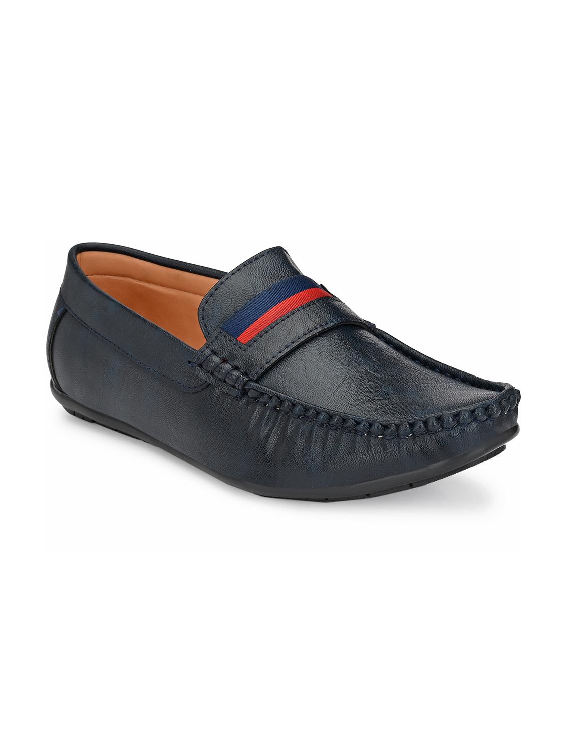 blue leatherette slip on loafers - 16848758 - Zoom Image - 1