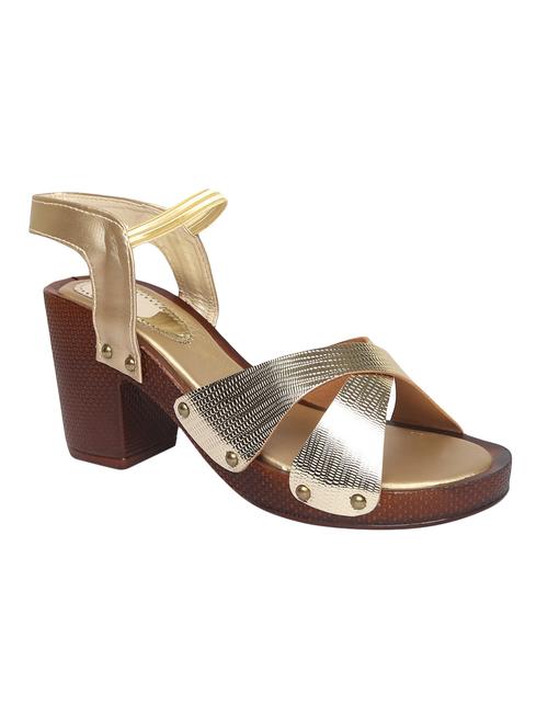gold back strap sandals - 16849010 - Standard Image - 1