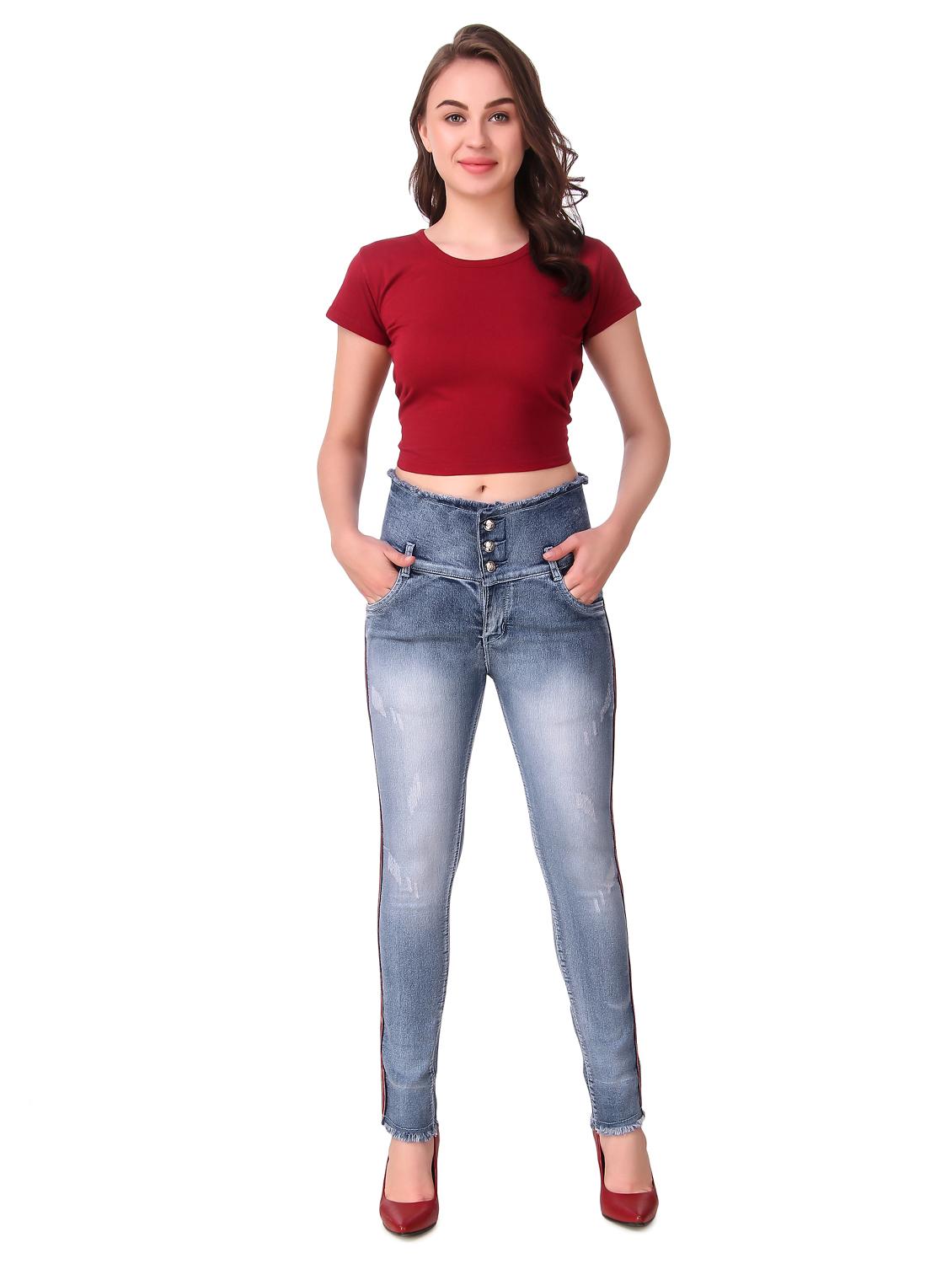 high rise stone washed jeans - 16849070 - Zoom Image - 4