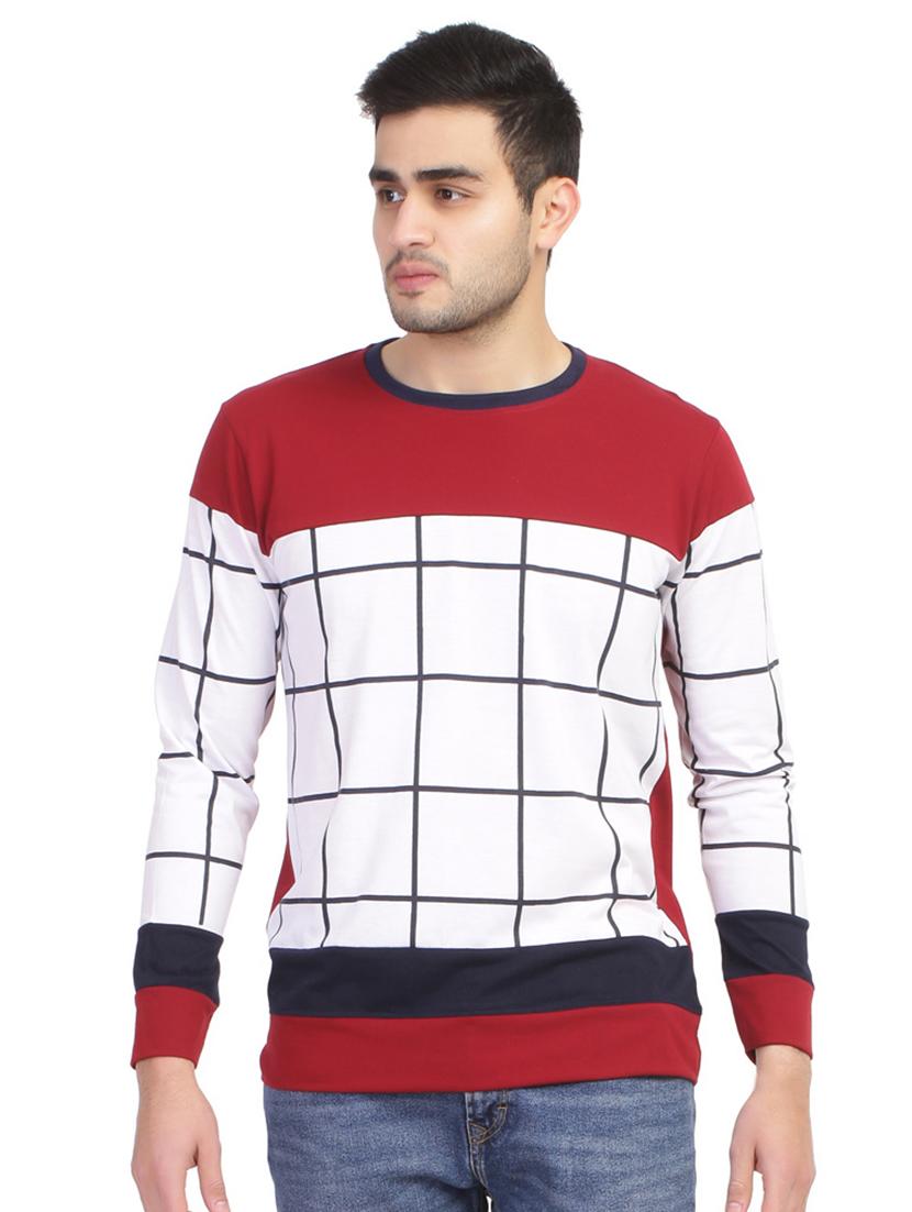 maroon checkered t-shirt - 16849184 - Zoom Image - 1