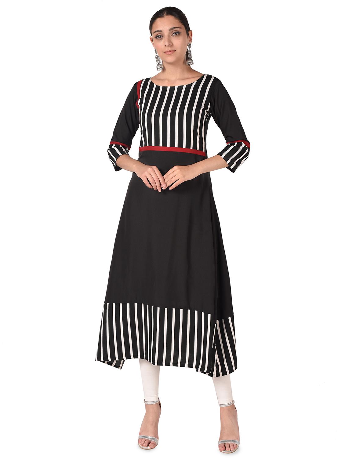 striped asymmetric kurta - 16849215 - Zoom Image - 2