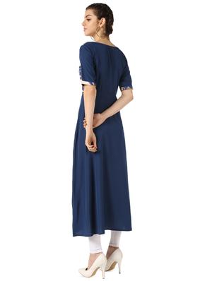 printed yoke a-line kurta - 16849216 - Standard Image - 3