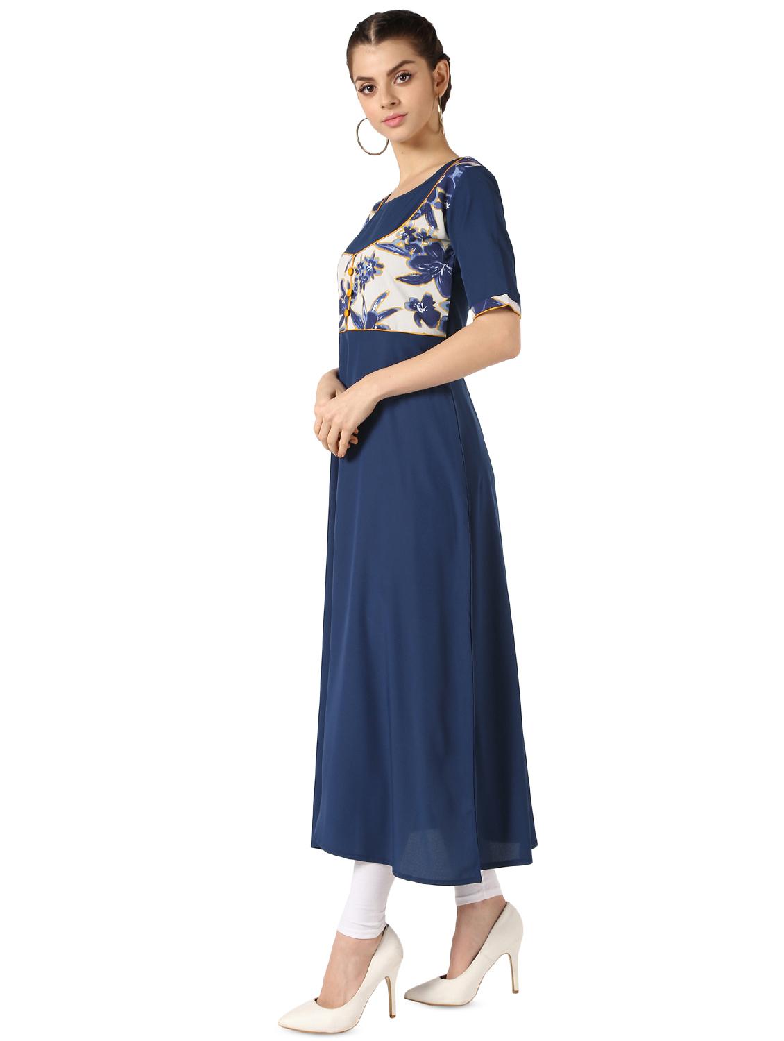 printed yoke a-line kurta - 16849216 - Zoom Image - 2