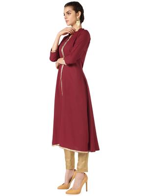 solid a-line kurta - 16849226 - Standard Image - 2