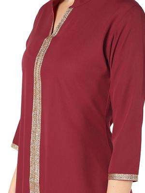 solid a-line kurta - 16849226 - Standard Image - 4