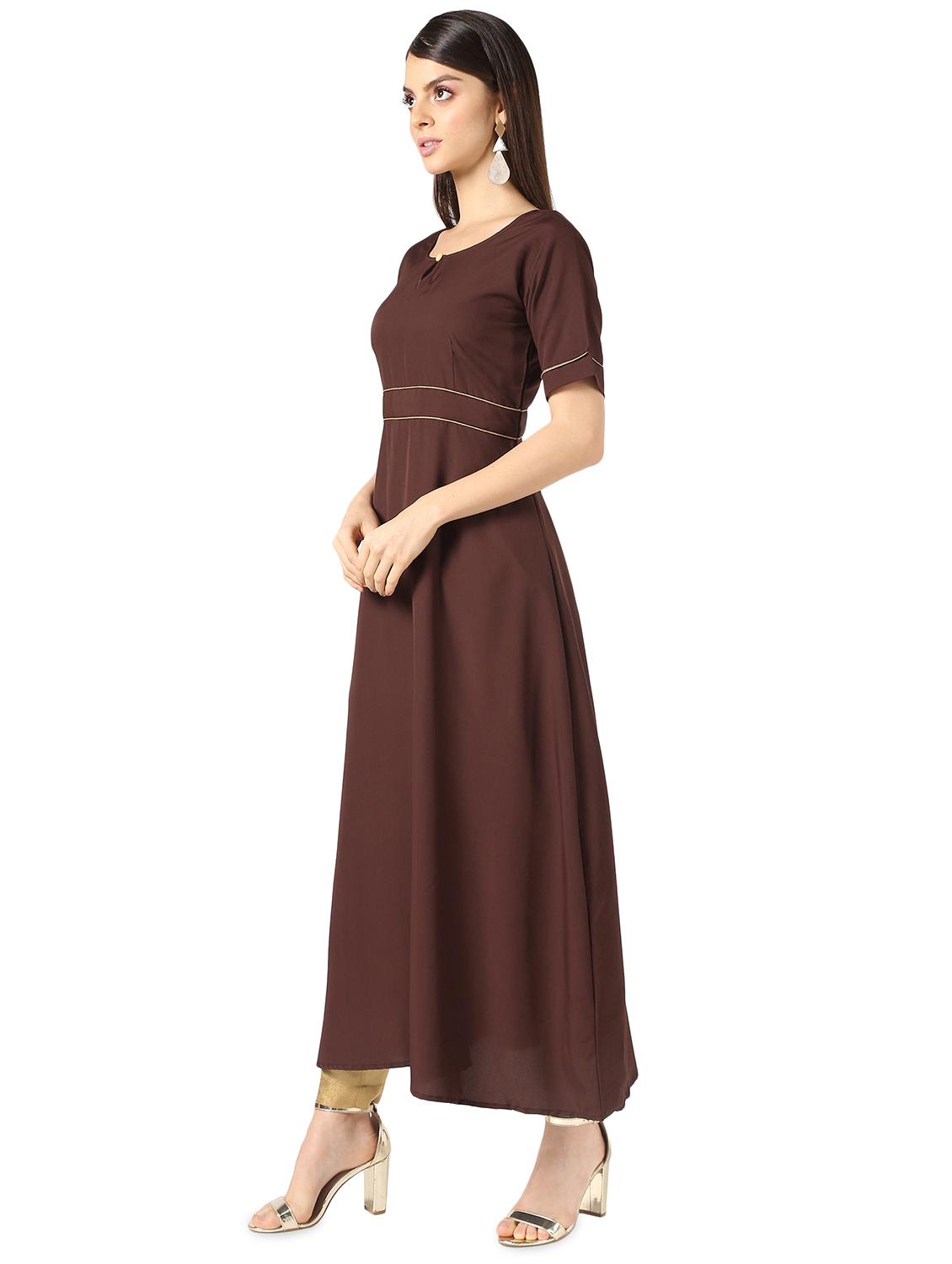 solid a-line kurta - 16849233 - Zoom Image - 2