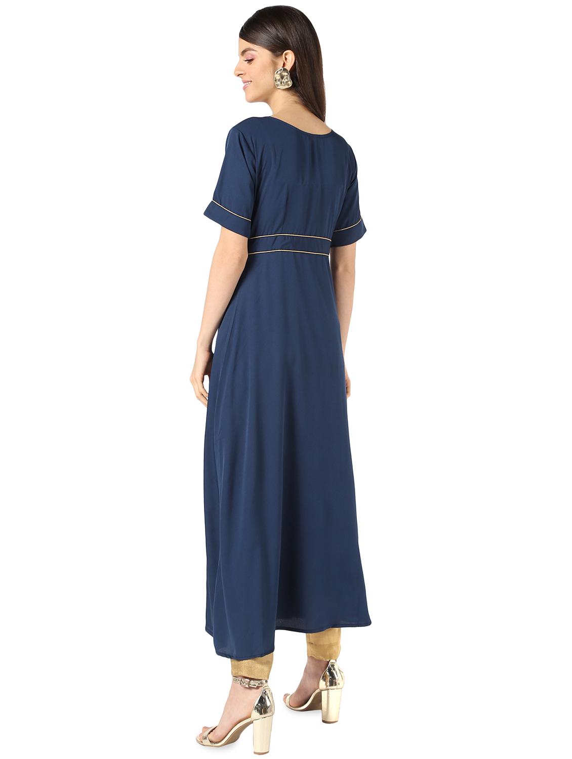 solid a-line kurta - 16849234 - Zoom Image - 3