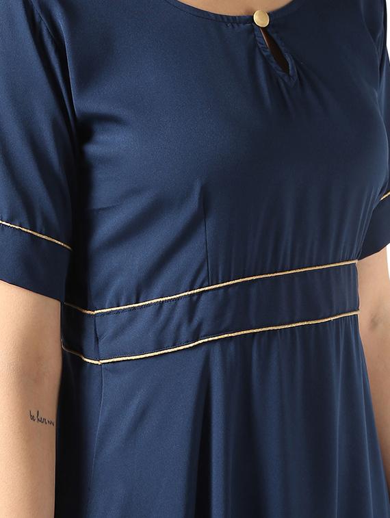 solid a-line kurta - 16849234 - Zoom Image - 4