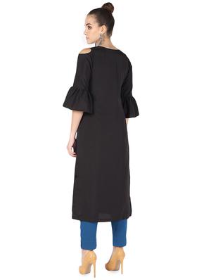 straight cold shoulder kurta - 16849238 - Standard Image - 3