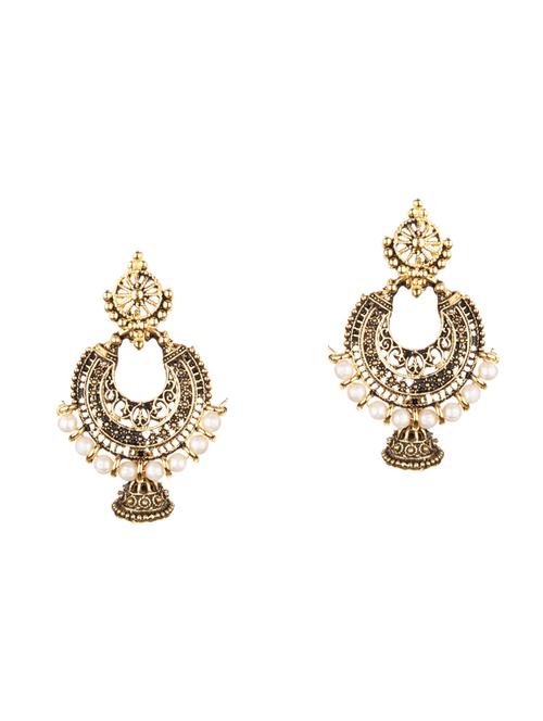 gold metal chandellier earring - 16849650 - Standard Image - 1