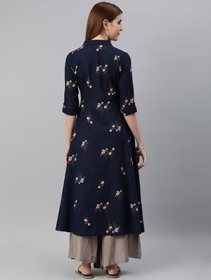 floral a-line kurta - 16850101 - Standard Image - 3