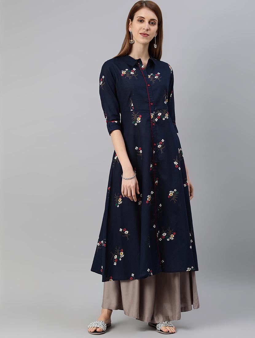 floral a-line kurta - 16850101 - Zoom Image - 1