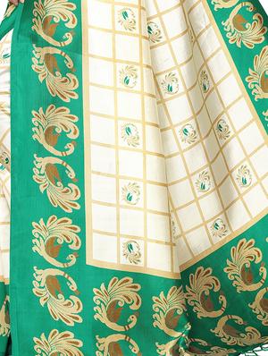 check printed saree with blouse - 16850297 - Standard Image - 3