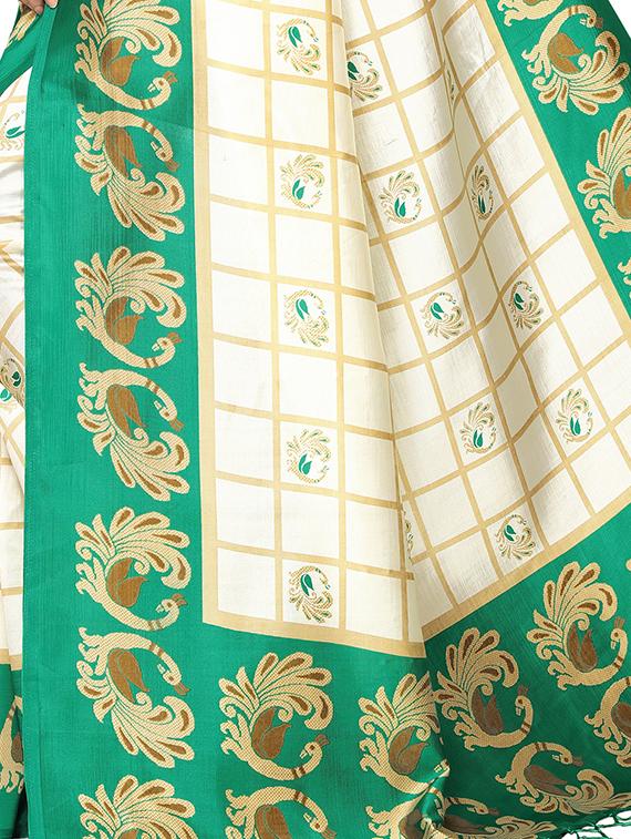 check printed saree with blouse - 16850297 - Zoom Image - 3