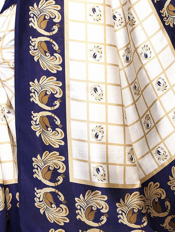 check printed saree with blouse - 16850299 - Zoom Image - 3