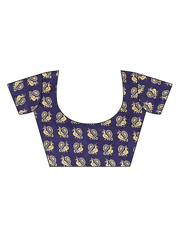 check printed saree with blouse - 16850299 - Zoom Image - 4