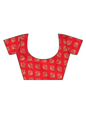 check printed saree with blouse - 16850301 - Standard Image - 4