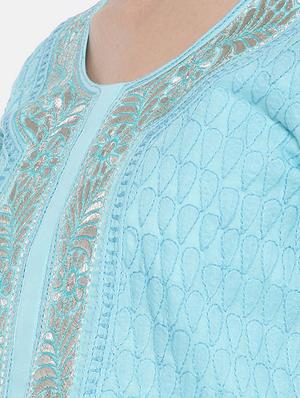 chikankari unstitched churidaar suit set - 16850512 - Standard Image - 4