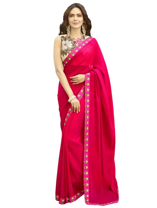 solid embroidered saree with blouse - 16850738 - Standard Image - 1