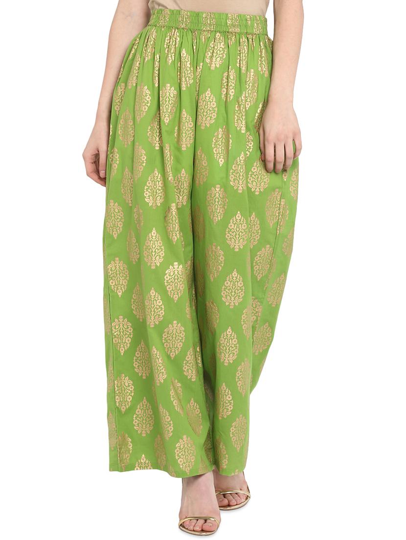 gold print flared palazzo - 16850911 - Zoom Image - 1