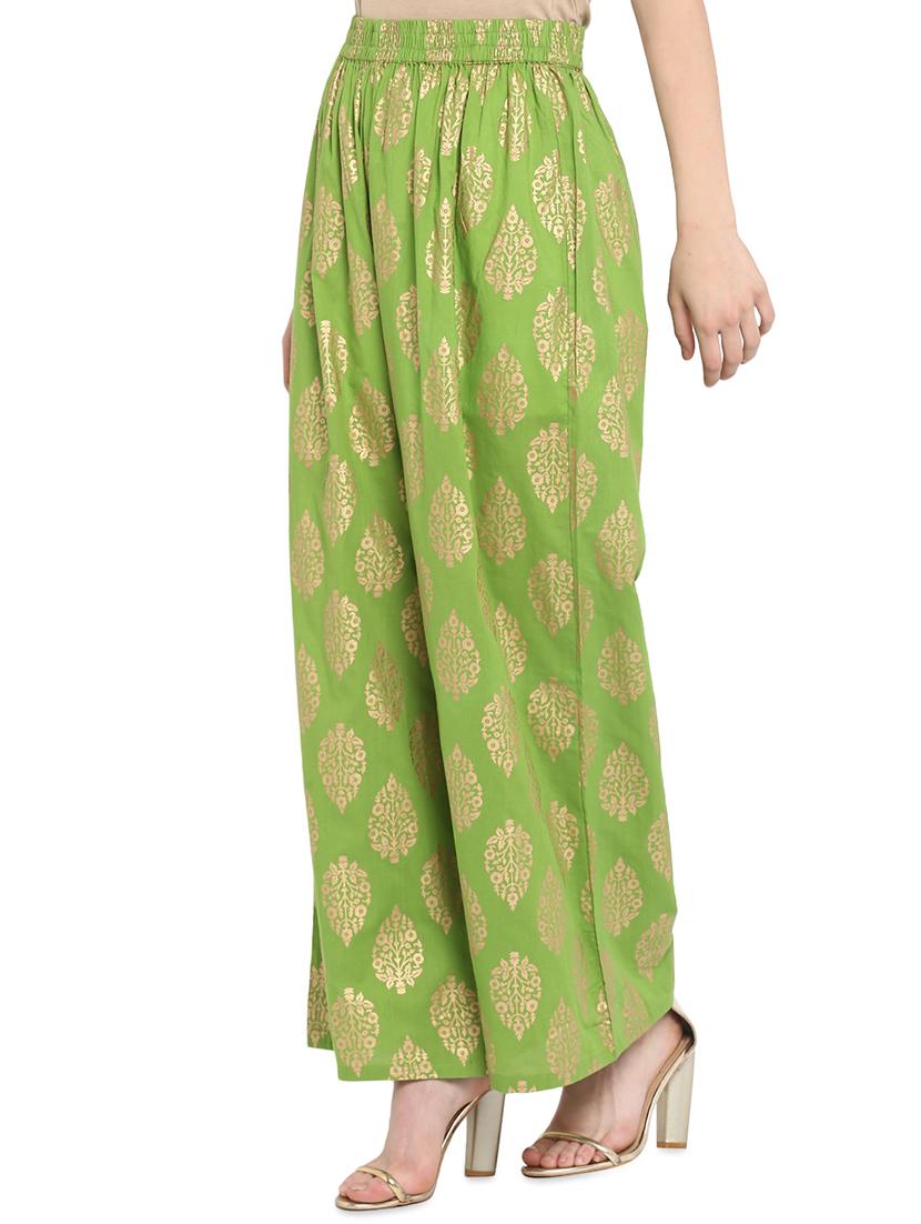 gold print flared palazzo - 16850911 - Zoom Image - 2