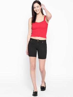 high rise denim shorts - 16850989 - Standard Image - 4