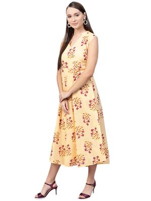 v-neck floral a-line dress - 16851720 - Standard Image - 2