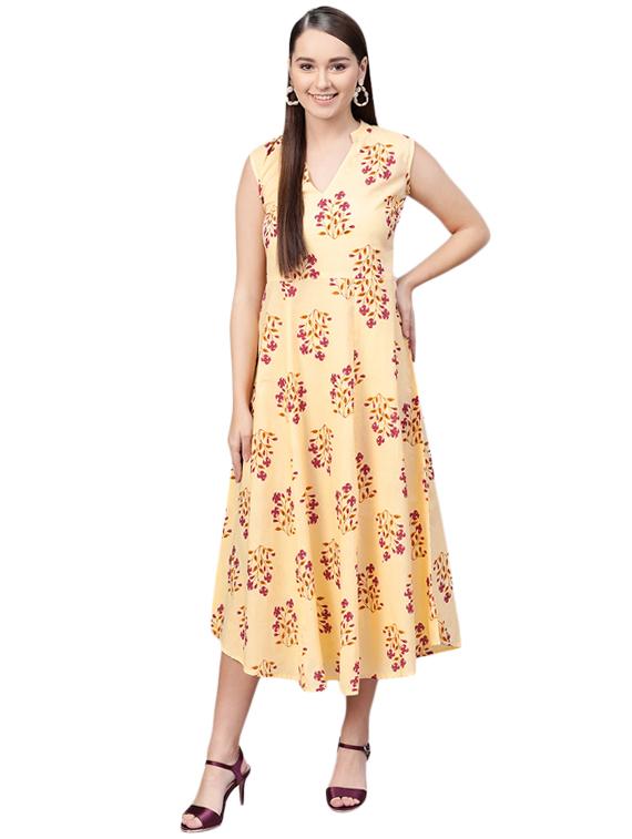 v-neck floral a-line dress - 16851720 - Zoom Image - 1