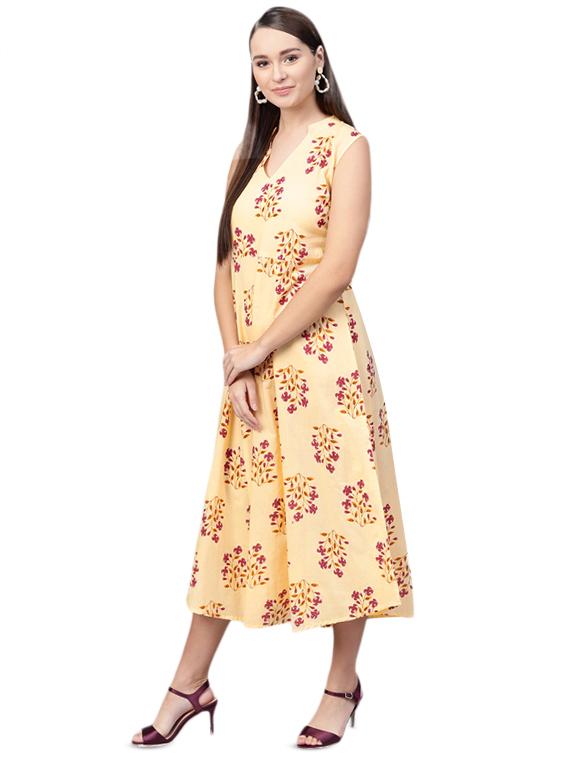 v-neck floral a-line dress - 16851720 - Zoom Image - 2