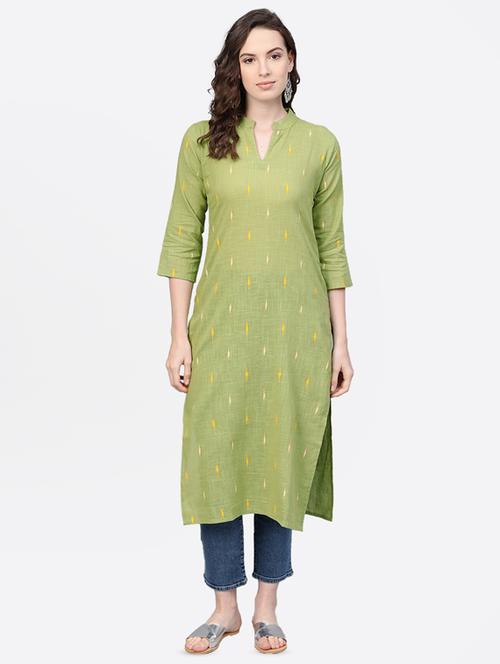 ikat print straight kurta - 16851753 - Standard Image - 1