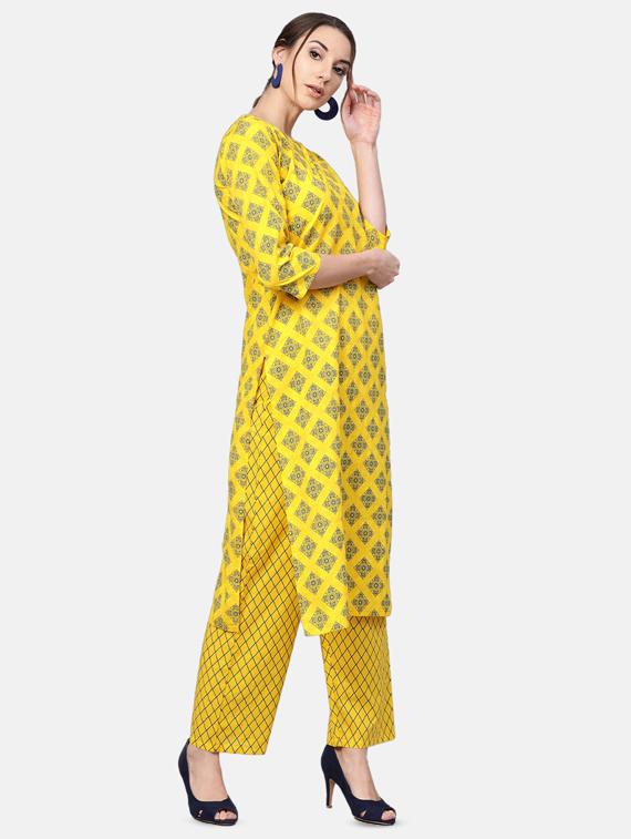 printed kurta palazzo set - 16851757 - Zoom Image - 2